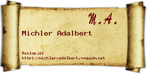 Michler Adalbert névjegykártya